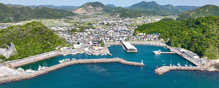 勝山漁港の上空写真